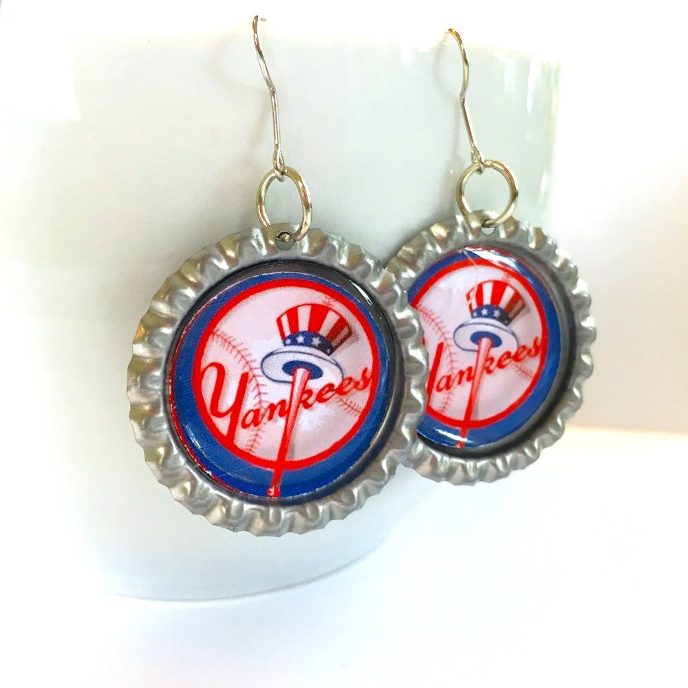 New York YANKEES Baseball Handmade Earrings *NEW*